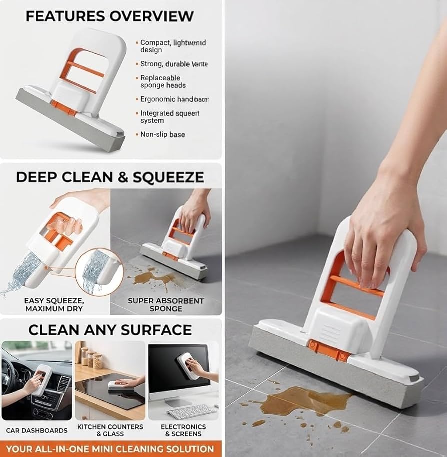 Magic sponge floor cleaner